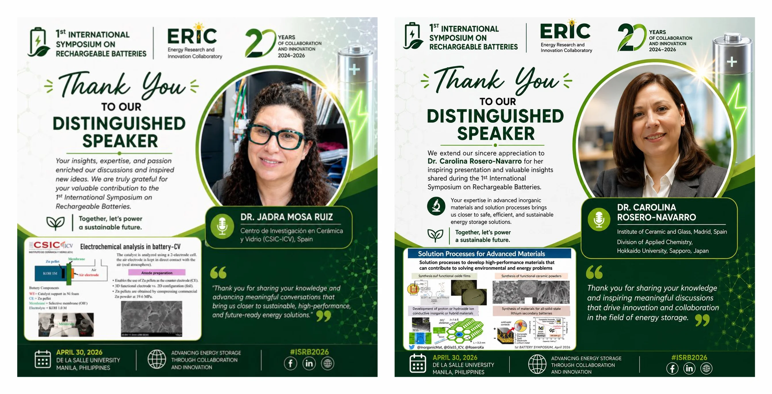SOLENER-CM PARTICIPA EN EL 1st INTERNATIONAL SYMPOSIUM ON RECHARGEABLE BATTERIES